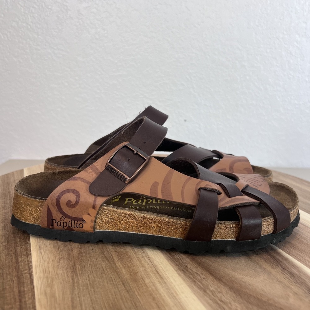 Papillio Birkenstock Pisa Sandals Womens 38 US 7 Boho Granola Comfort Earthy
